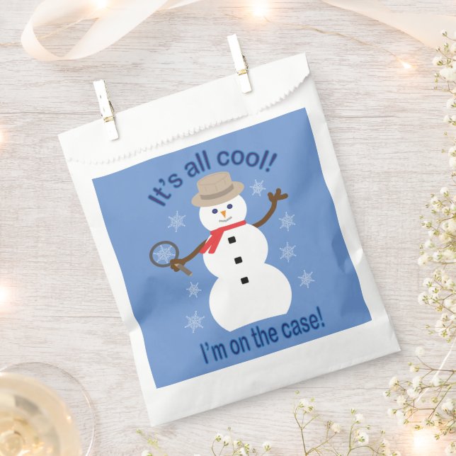 Fun and Fancy It's All Cool Snowman Detective Favour Bag (Clipped)