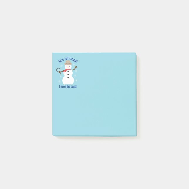 Fun and Fancy It's All Cool Snowman Detective Post-it Notes (Front)