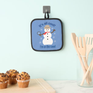 Fun and Fancy It's All Cool Snowman Detective Pot Holder