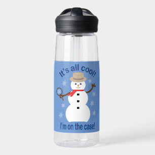 Fun and Fancy It's All Cool Snowman Detective Water Bottle