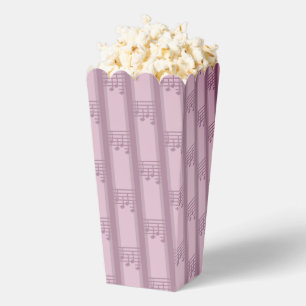 Fun and Fancy Music Note Striped Popcorn Favour Box