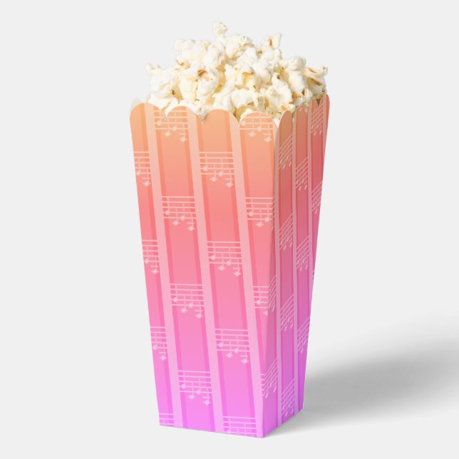 Fun and Fancy Music Note Striped Popcorn Favour Box (Popped)