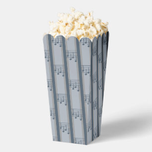Fun and Fancy Music Note Striped Popcorn Favour Box