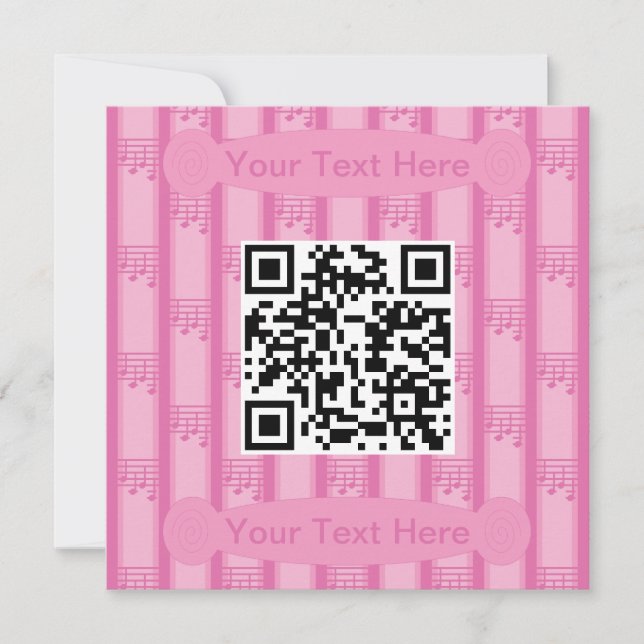 Fun and Fancy Music Notes QR Code Invitation (Front)