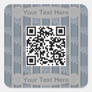 Fun and Fancy Music Notes QR Code Square Sticker