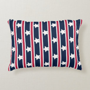 Fun and Fancy Patriotic Stars and Stripes Decorative Cushion