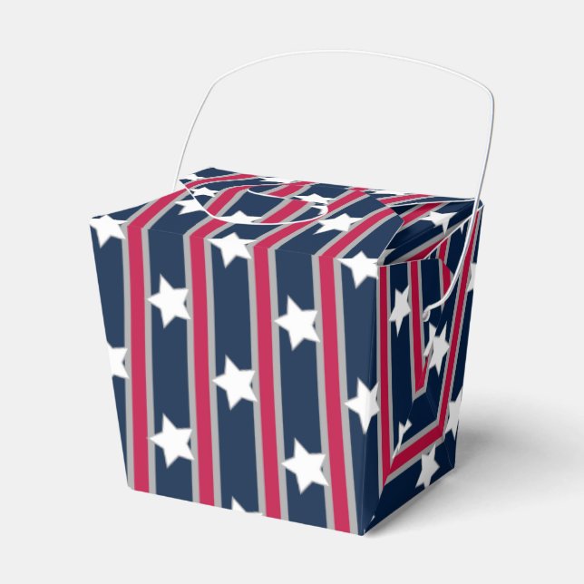 Fun and Fancy Patriotic Stars and Stripes Favour Box (Front Side)