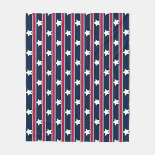 Fun and Fancy Patriotic Stars and Stripes Fleece Blanket