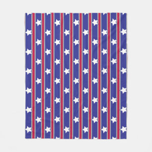 Fun and Fancy Patriotic Stars and Stripes Fleece Blanket