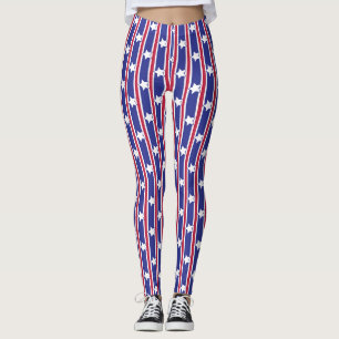 Fun and Fancy Patriotic Stars and Stripes Leggings