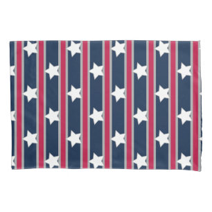 Fun and Fancy Patriotic Stars and Stripes Pillowcase