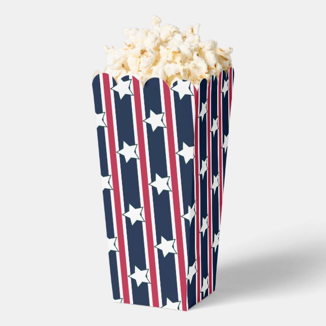 Fun and Fancy Patriotic Stars and Stripes Popcorn  Favour Box (Popped)
