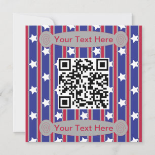 Fun and Fancy Patriotic Stars and Stripes QR Invitation