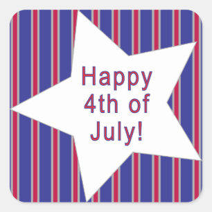 Fun and Fancy Patriotic Stars and Stripes Square Sticker
