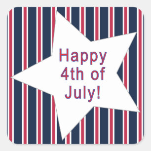 Fun and Fancy Patriotic Stars and Stripes Square Sticker