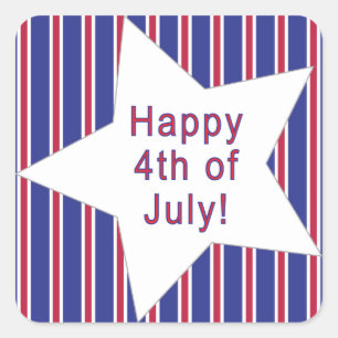 Fun and Fancy Patriotic Stars and Stripes Square Sticker
