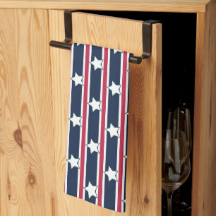 Fun and Fancy Patriotic Stars and Stripes Tea Towel