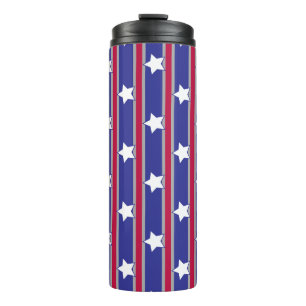 Fun and Fancy Patriotic Stars and Stripes Thermal Tumbler