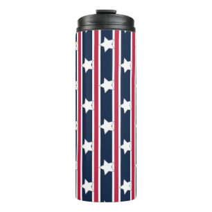 Fun and Fancy Patriotic Stars and Stripes Thermal Tumbler