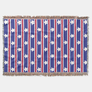 Fun and Fancy Patriotic Stars and Stripes Throw Blanket