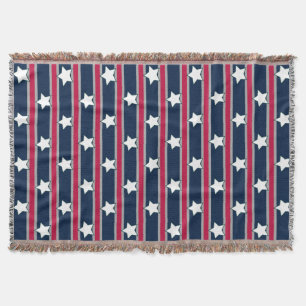 Fun and Fancy Patriotic Stars and Stripes Throw Blanket