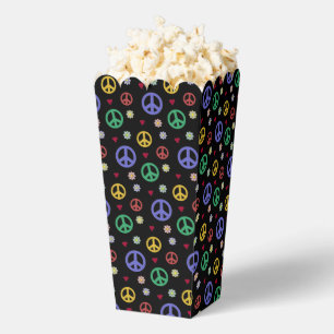 Fun and Fancy Peace Sign, Flowers & Hearts Popcorn Favour Box