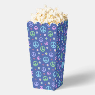 Fun and Fancy Peace Sign, Flowers & Hearts Popcorn Favour Box