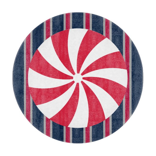 Fun and Fancy Peppermint Candy Cutting Board (Front)
