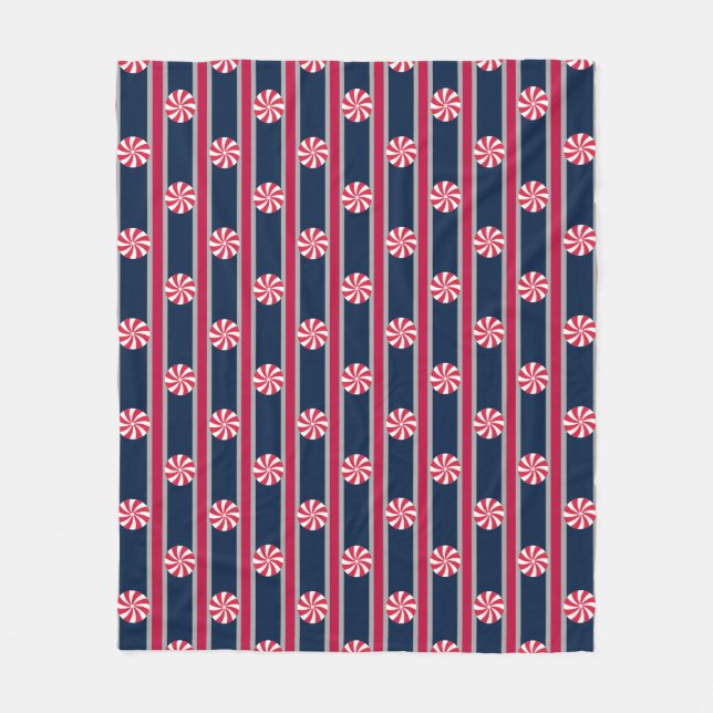 Fun and Fancy Peppermint Candy Fleece Blanket (Front)
