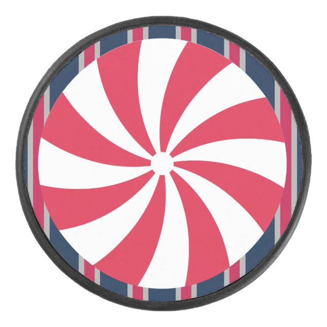 Fun and Fancy Peppermint Candy Hockey Puck (Front)