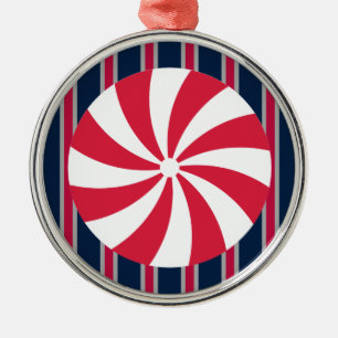 Fun and Fancy Peppermint Candy Metal Ornament