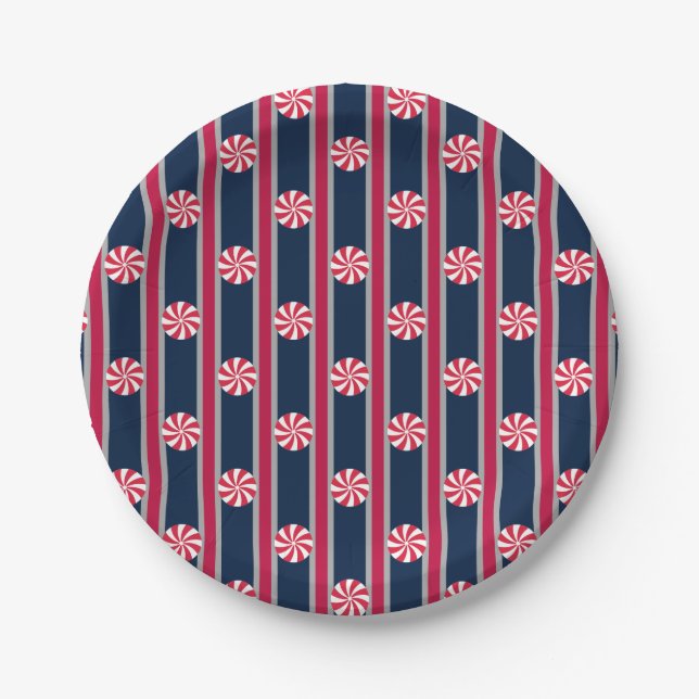 Fun and Fancy Peppermint Candy Paper Plate (Front)