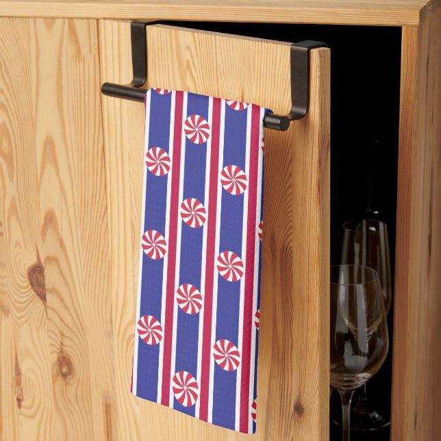 Fun and Fancy Peppermint Candy Tea Towel (Thirds Fold)