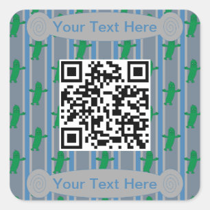 Fun and Fancy Pickle QR Code Square Sticker