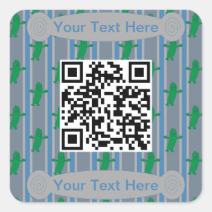 Fun and Fancy Pickle QR Code Square Sticker