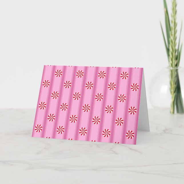 Fun and Fancy Pink Christmas Peppermint Candy Invitation (Front)