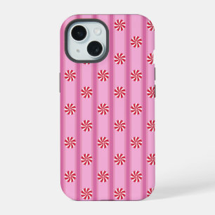 Fun and Fancy Pink Christmas Peppermint Candy iPhone 15 Case