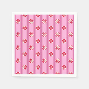 Fun and Fancy Pink Christmas Peppermint Candy Napkin