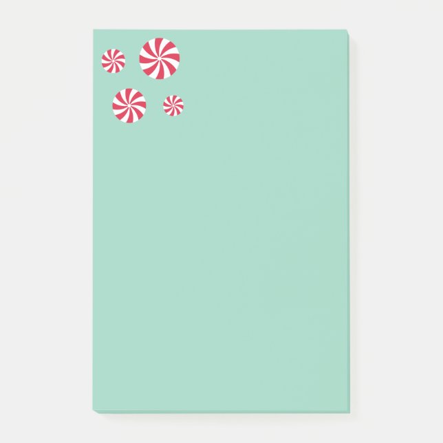 Fun and Fancy Pink Christmas Peppermint Candy Post-it Notes (Front)