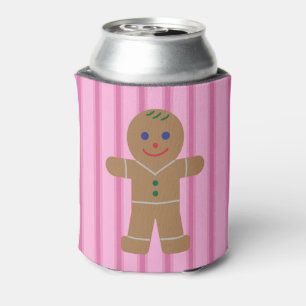 Fun and Fancy Pink Gingerbread Man Can Cooler