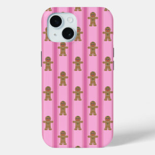 Fun and Fancy Pink Gingerbread Man iPhone 15 Case
