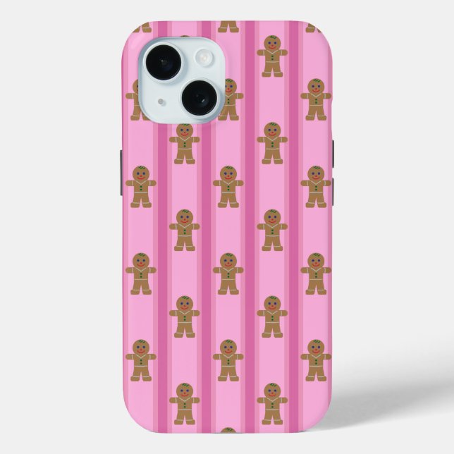Fun and Fancy Pink Gingerbread Man Case-Mate iPhone Case (Back)