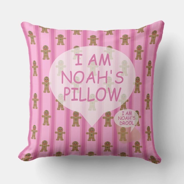 Fun and Fancy Pink Gingerbread Man Cushion (Front)
