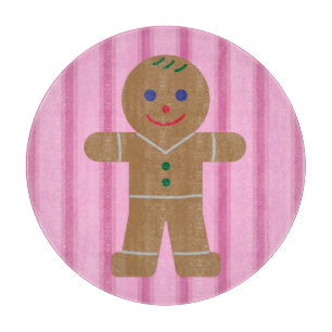 Fun and Fancy Pink Gingerbread Man Cutting Board