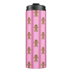 Fun and Fancy Pink Gingerbread Man Thermal Tumbler