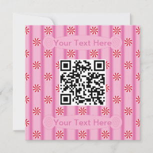 Fun and Fancy Pink Peppermint QR Code Invitation