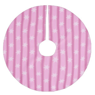 Fun and Fancy Pink Snowflake Brushed Polyester Tree Skirt
