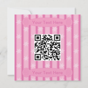 Fun and Fancy Pink Snowflake QR Code Invitation