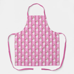 Fun and Fancy Pink Snowman Detective Apron