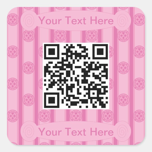 Fun and Fancy Poker Chip QR Code Square Sticker (Front)